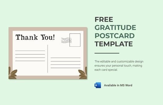 Gratitude Postcard Template