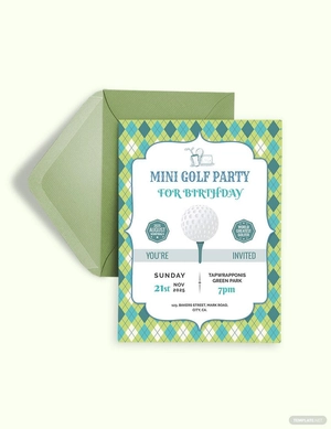 Golf Birthday Party Invitation Template