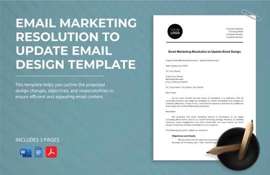 Email Marketing Resolution to Update Email Design Template