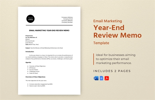 Email Marketing Year-End Review Memo Template