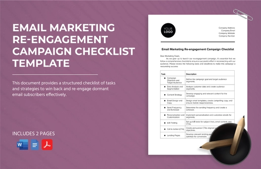 Email Marketing Re-engagement Campaign Checklist Template