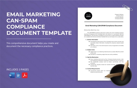 Email Marketing CAN-SPAM Compliance Document Template