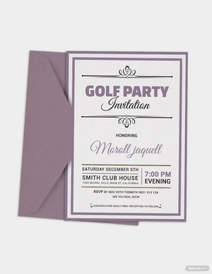 Golf Reception Party Invitation Template