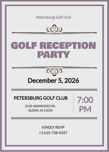 Free Golf Reception Party Invitation Template to Edit Online