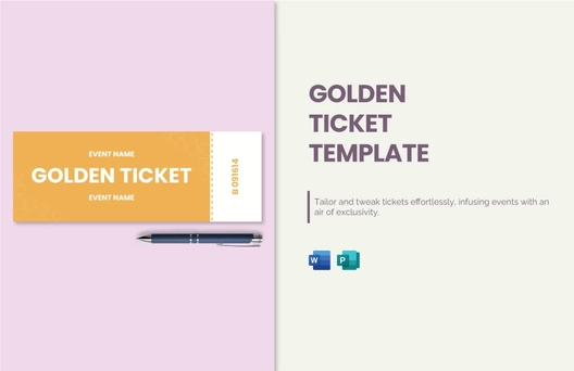 Golden Ticket Template Golden Ticket Template