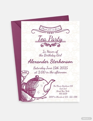 Editable Tea Party Invitation Template