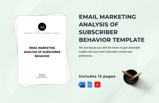 Email Marketing Analysis of Subscriber Behavior Template Email Marketing Analysis of Subscriber Behavior Template