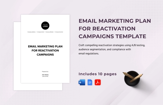 Email Marketing Plan for Reactivation Campaigns Template