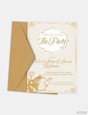 Simple Tea Party Invitation Template
