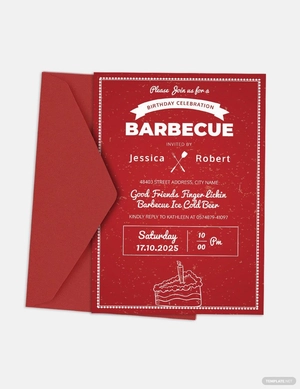 BBQ Birthday Celebration Invitation Template