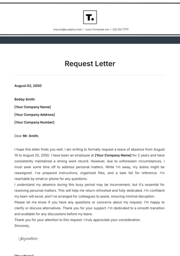 Free Request Letter Template to Edit Online