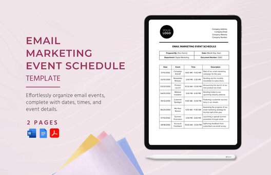 Email Marketing Event Schedule Template Email Marketing Event Schedule Template