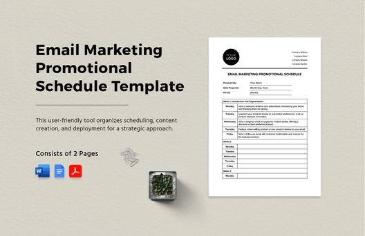 Email Marketing Promotional Schedule Template Email Marketing Promotional Schedule Template