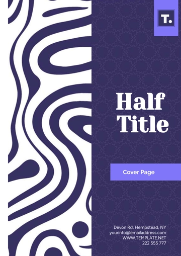 Free Half Title Page Cover Template to Edit Online