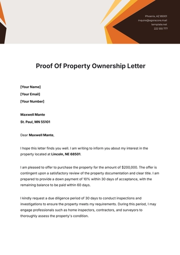 Free Proof Of Property Ownership Letter Template to Edit Online