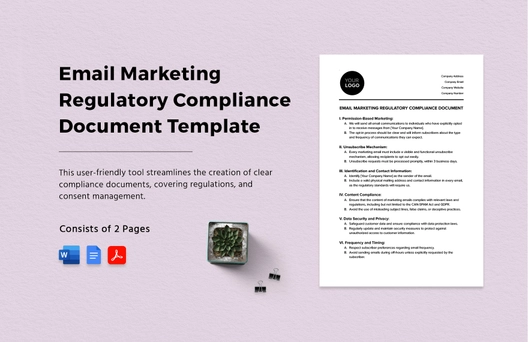 Email Marketing Regulatory Compliance Document Template Email Marketing Regulatory Compliance Document Template