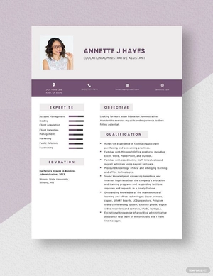 Education Administrative Assistant Resume