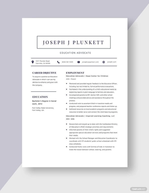 Education Advocate Resume