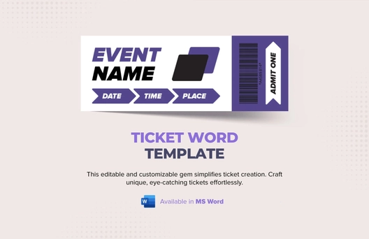 Ticket Word Template