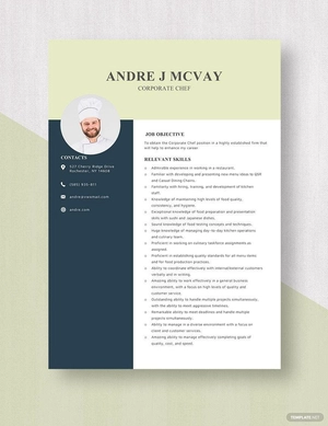 Corporate Chef Resume