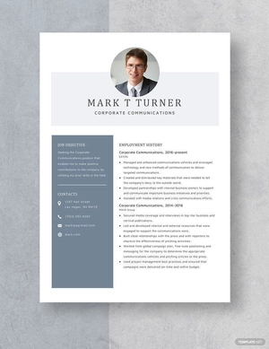 Corporate Communications Resume