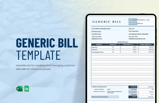 Generic Bill Template