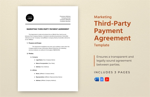 Marketing Third-Party Payment Agreement Template