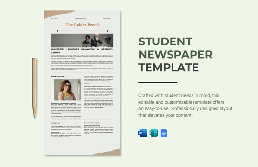 Student Newspaper Template Student Newspaper Template