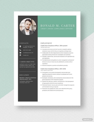 Credit Union Compliance Officer Resume