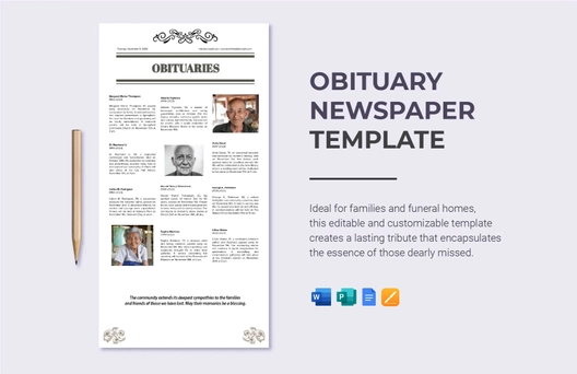 Obituary Newspaper Template Obituary Newspaper Template