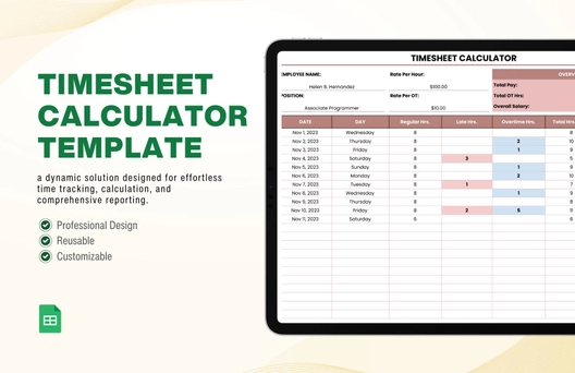 Timesheet Calculator Template