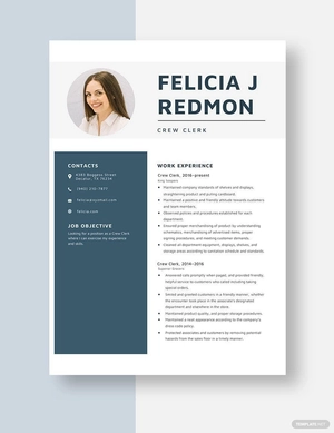 Crew Clerk Resume