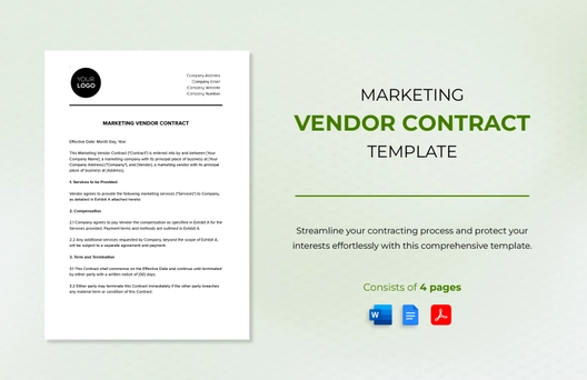 Marketing Vendor Contract Template