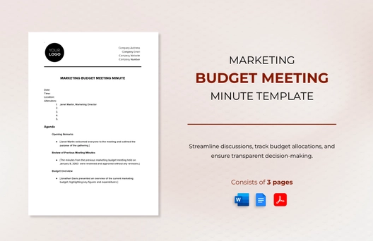 Marketing Budget Meeting Minute Template