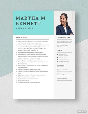 Crew Manager Resume