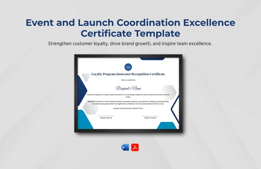 Loyalty Program Innovator Recognition Certificate Template