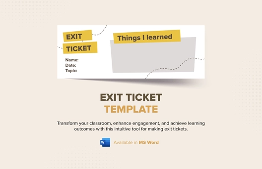 Exit Ticket Template