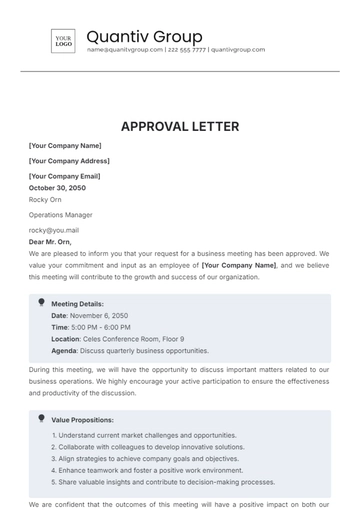 Free Approval Letter Template to Edit Online