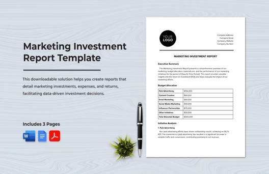 Marketing Investment Report Template
