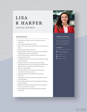 Crystal Reports Resume