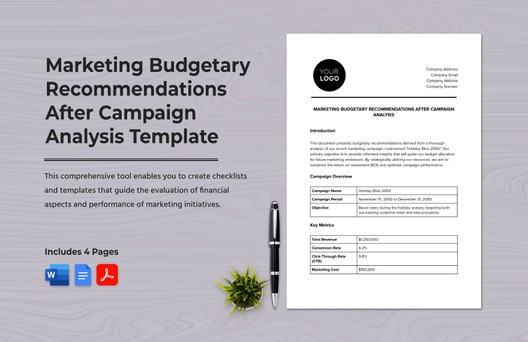 Marketing Budgetary Recommendations after Campaign Analysis Template Marketing Budgetary Recommendations after Campaign Analysis Template