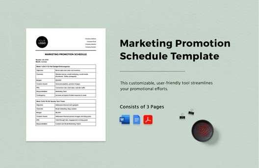 Marketing Promotion Schedule Template Marketing Promotion Schedule Template