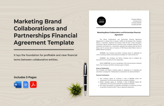 Marketing Brand Collaborations and Partnerships Financial Agreement Template