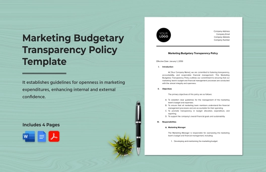 Marketing Budgetary Transparency Policy Template Marketing Budgetary Transparency Policy Template