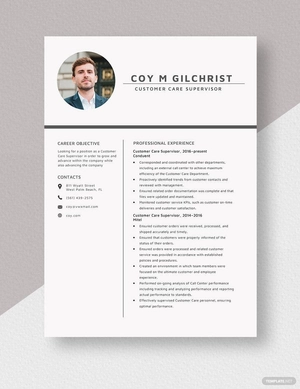 Customer Care Supervisor Resume