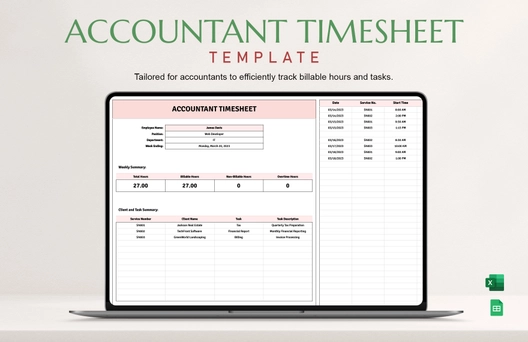 Accountant Timesheet Template