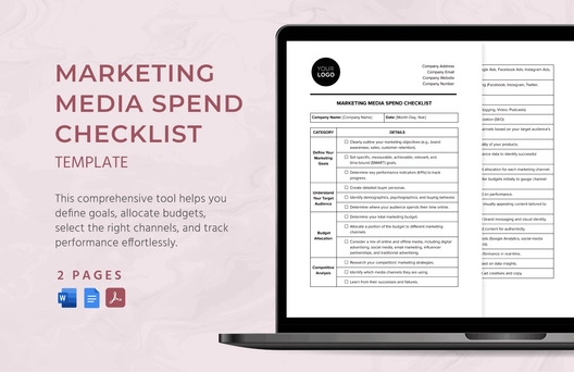 Marketing Media Spend Checklist Template