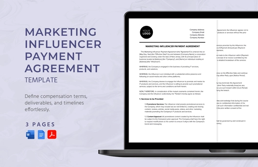 Marketing Influencer Payment Agreement Template