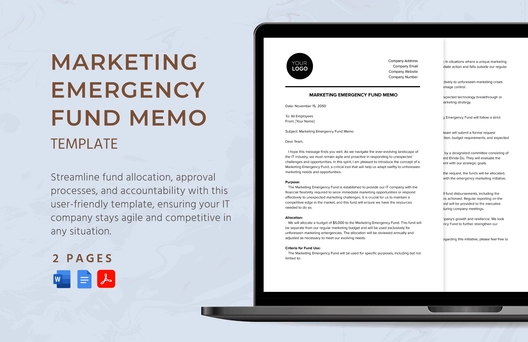 Marketing Emergency Fund Memo Template