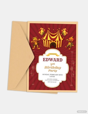Circus Birthday Party Invitation Template